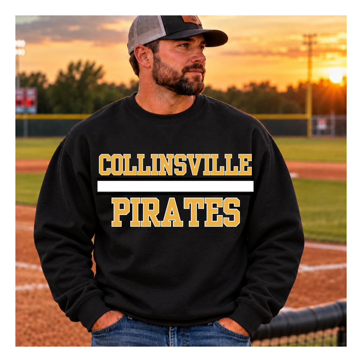 Collinsville Pirates-  Black Sweatshirt