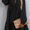 Black Tie Ruffle Dress