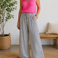 Black Stripe Casual Pants