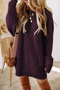 Burgundy Cable Knit Dress