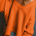 Orange Ribbed Chunky Sweater
