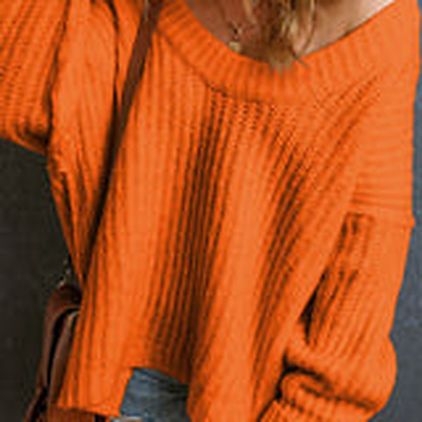 Orange Ribbed Chunky Sweater