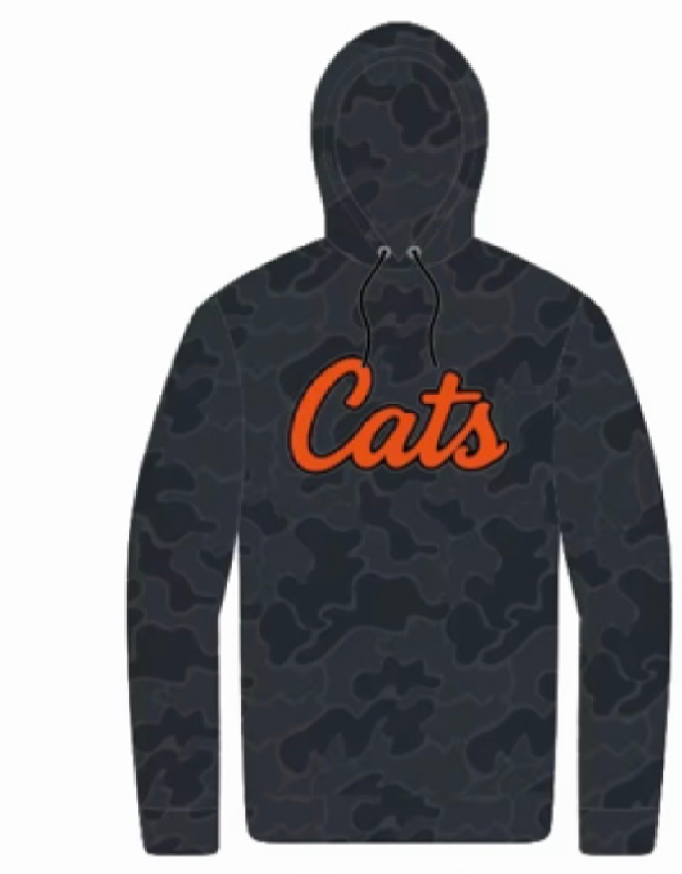Tom Bean CATS Long Sleeve Black Camo- Hoodie "Pre-Order"