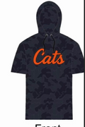 Tom Bean CATS Logo Short Sleeve Black Camo- Hoodie "Pre-Order"