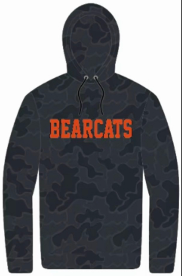 Bearcats Long Sleeve Black Camo- Hoodie "Pre-Order"
