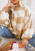 Checkered Khaki Sweater