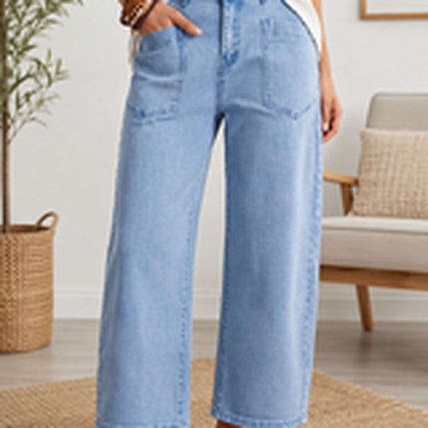 Square Barrel Jeans - Blue