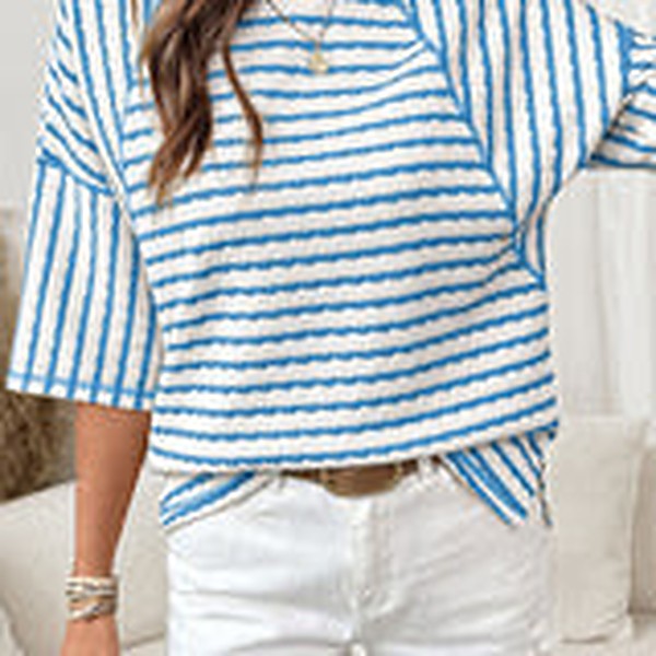Stripe Knit Top - Blue