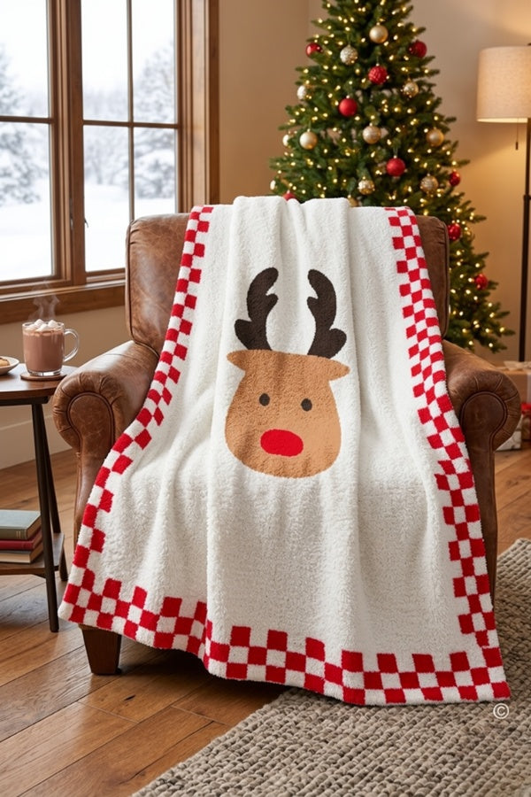 Santa's Sweetheart Reindeer Blanket