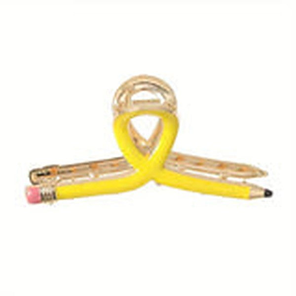 Teacher Pencil Claw Clip - Yellow