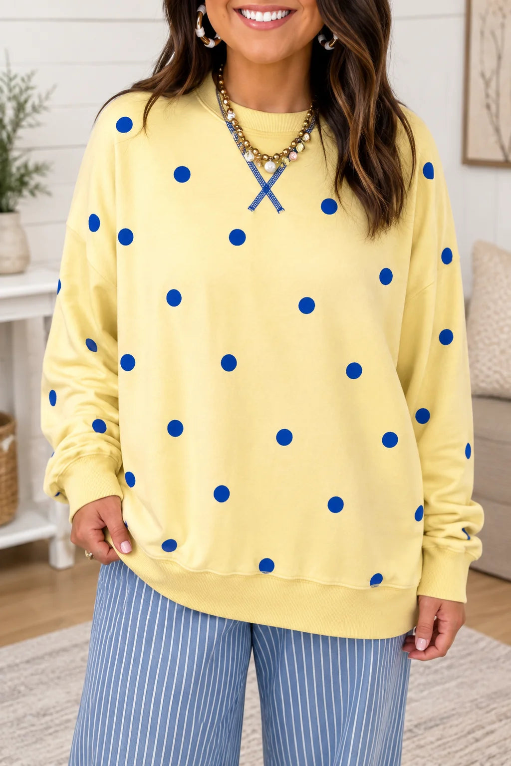 Yellow Polka Dot Plus Shirt