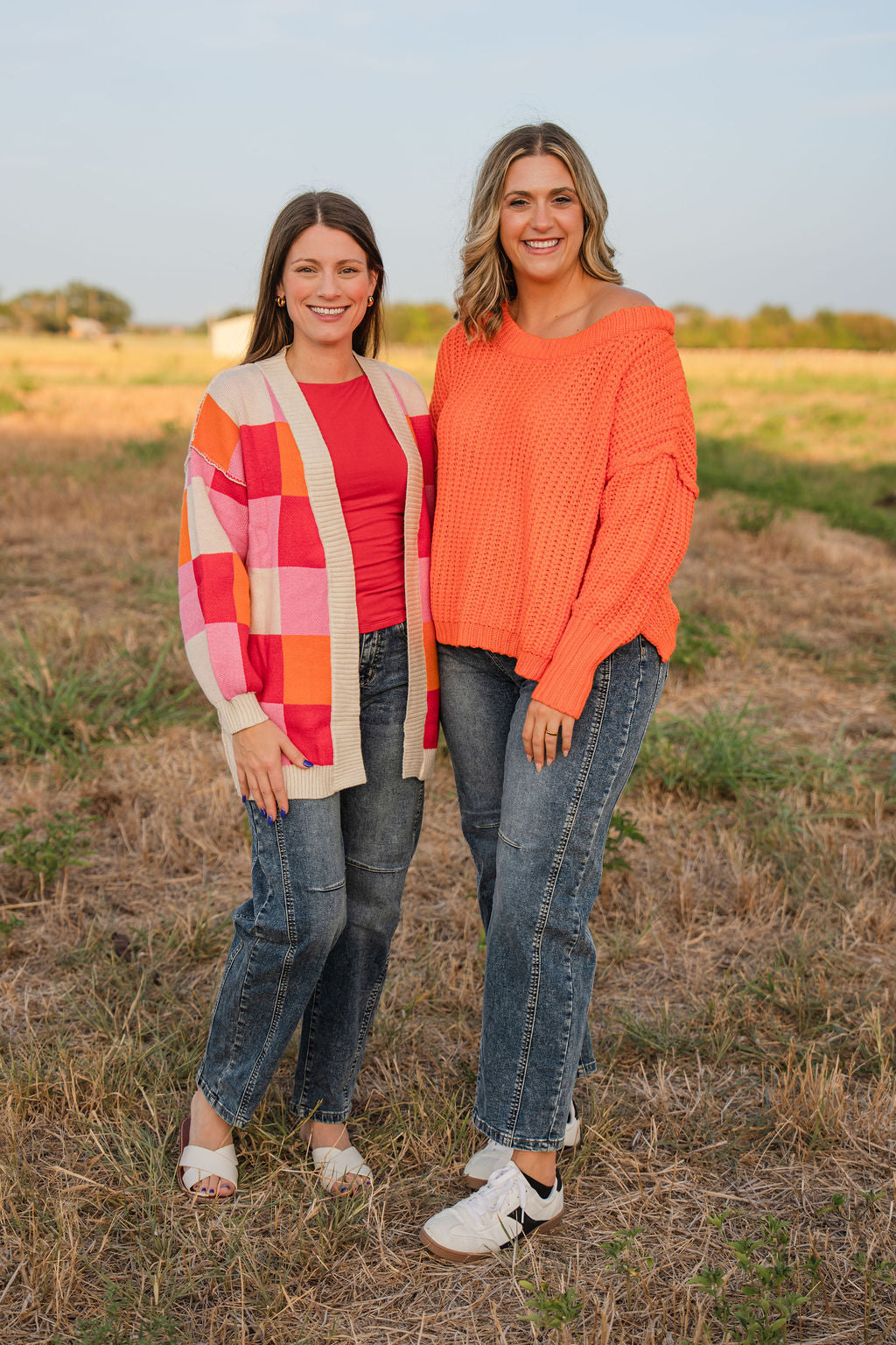 Orange Ribbed Chunky Sweater
