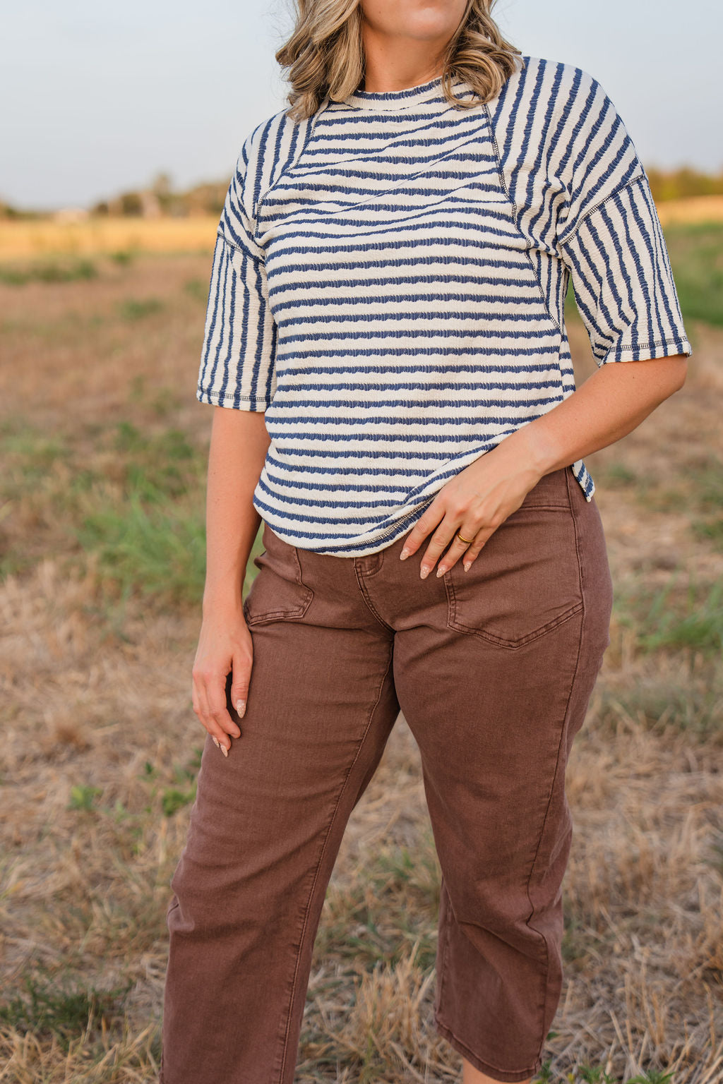 Stripe Knit Top - Blue