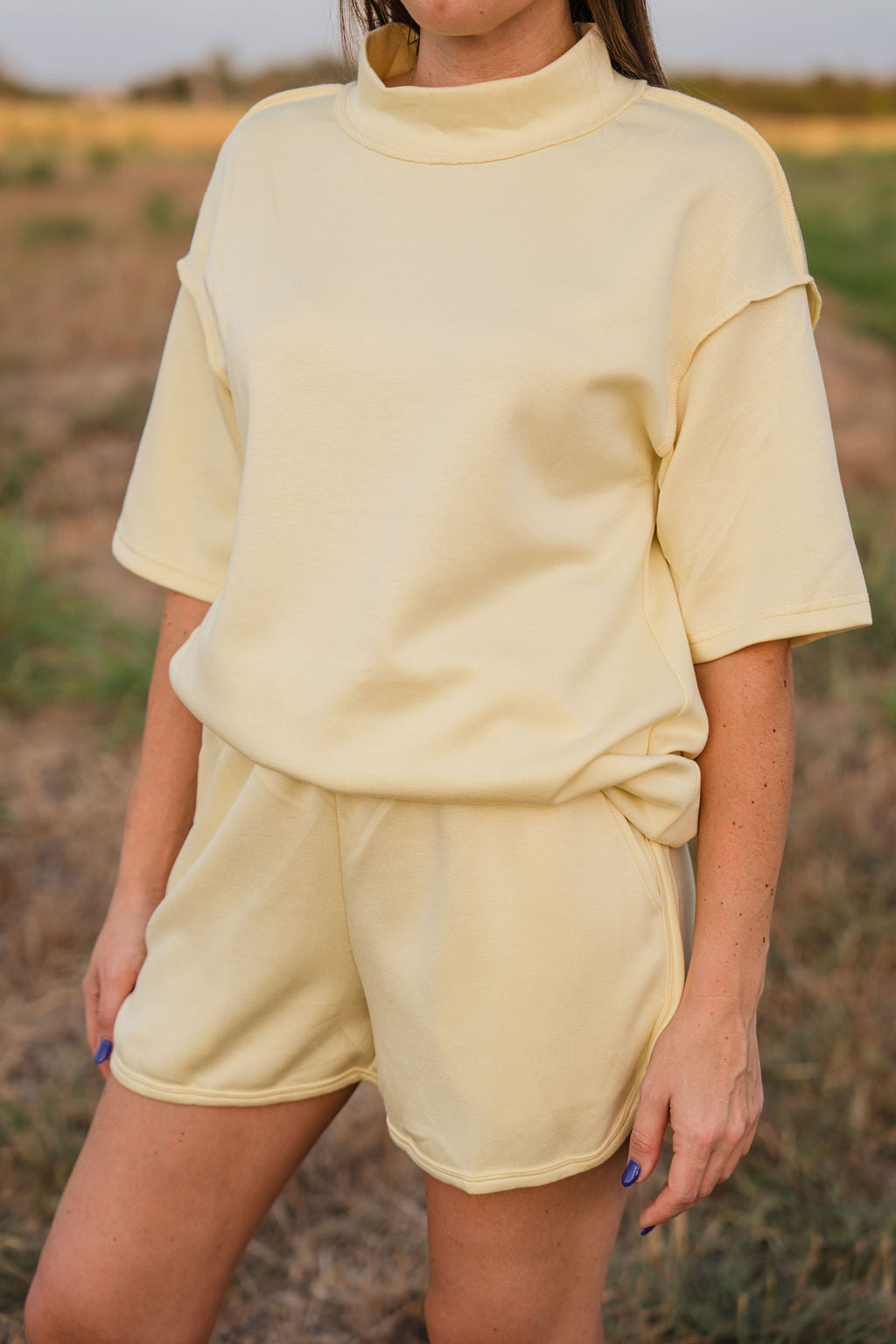 Exposed Seam Casual Set- "Butter Yellow"