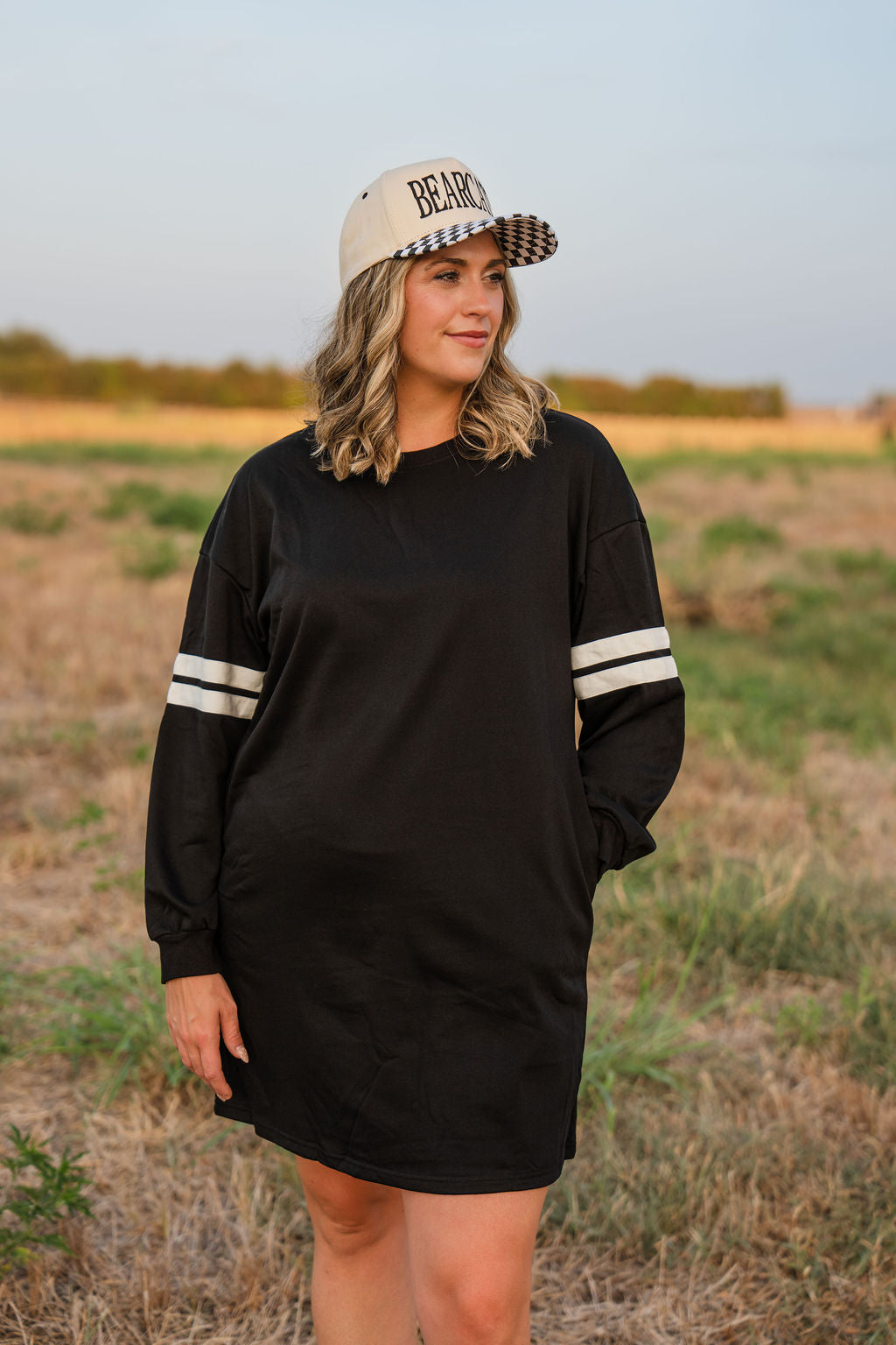 Varsity Dress- Black