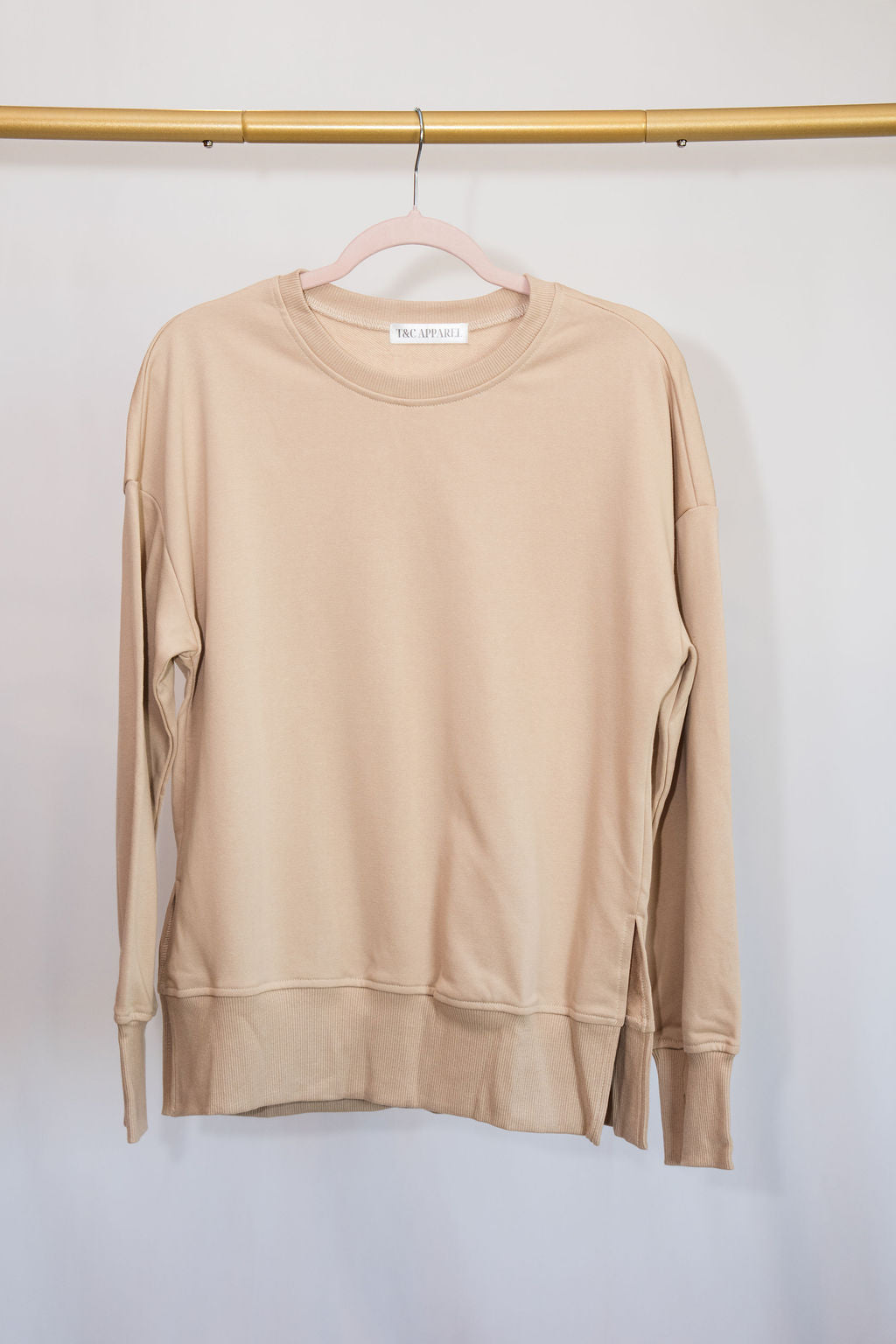 Oversized Ribbed Set-  Beige