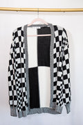 Checkered Cardigan - Black