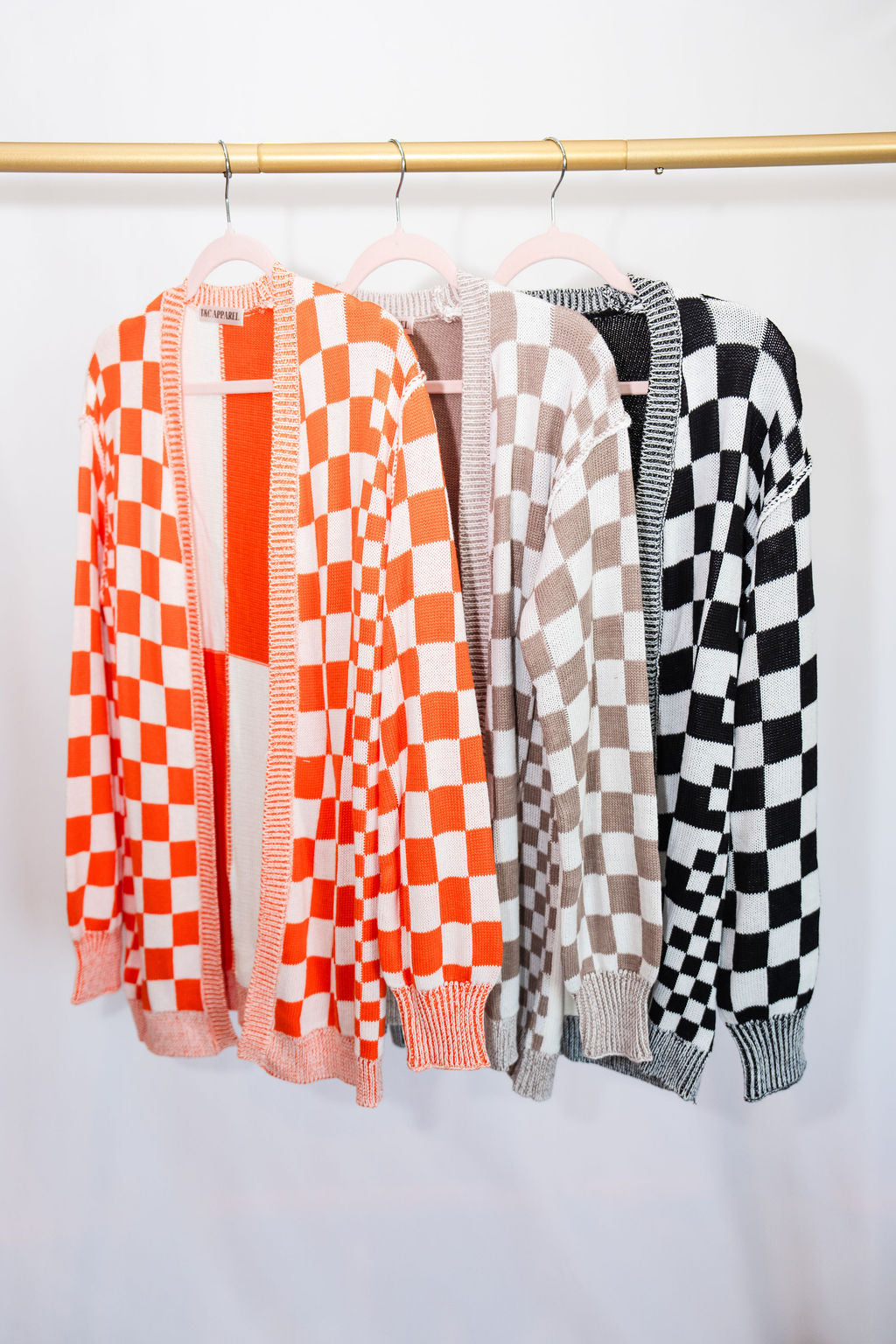 Checkered Cardigan - Brown