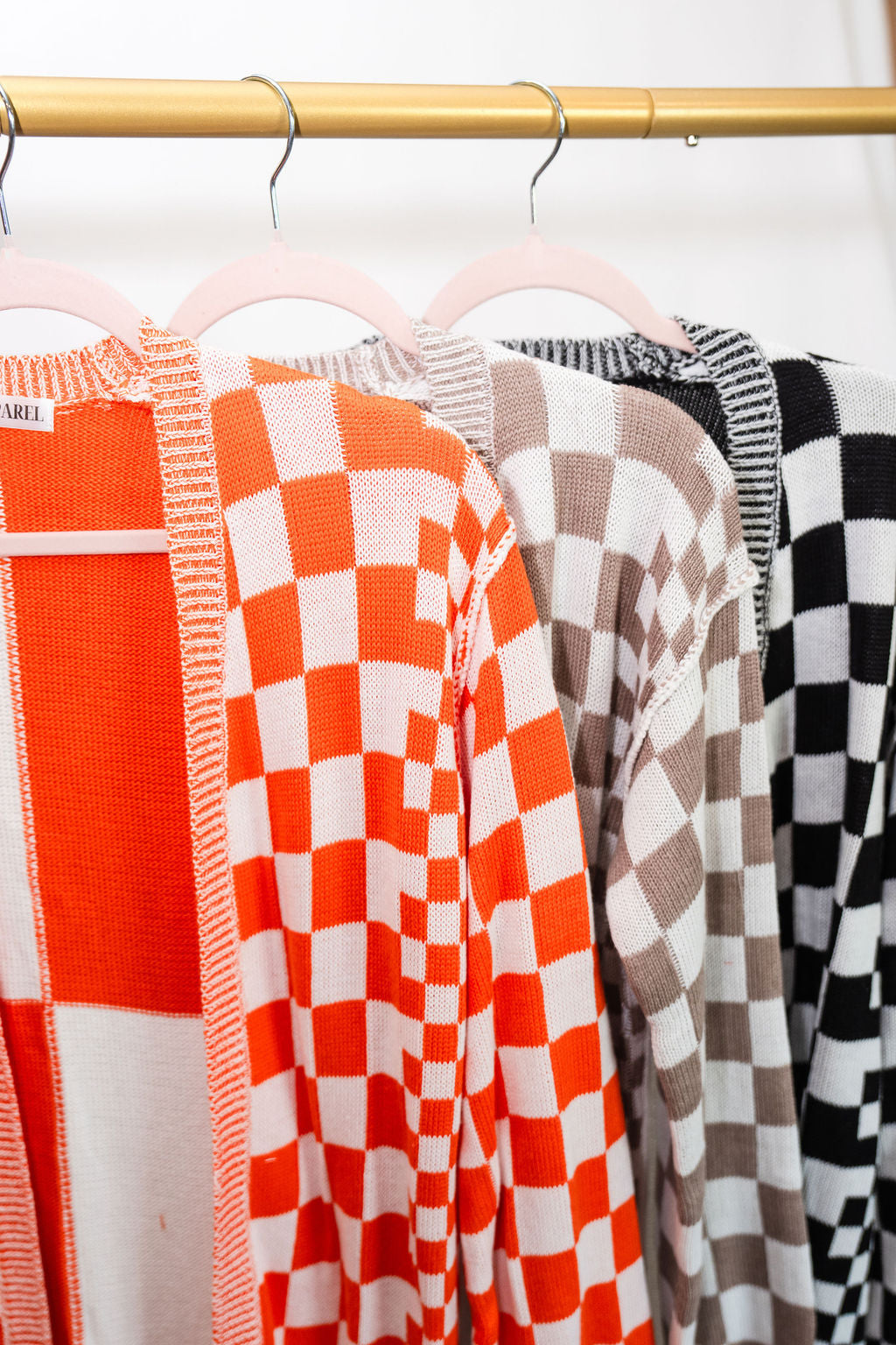 Checkered Cardigan - Orange