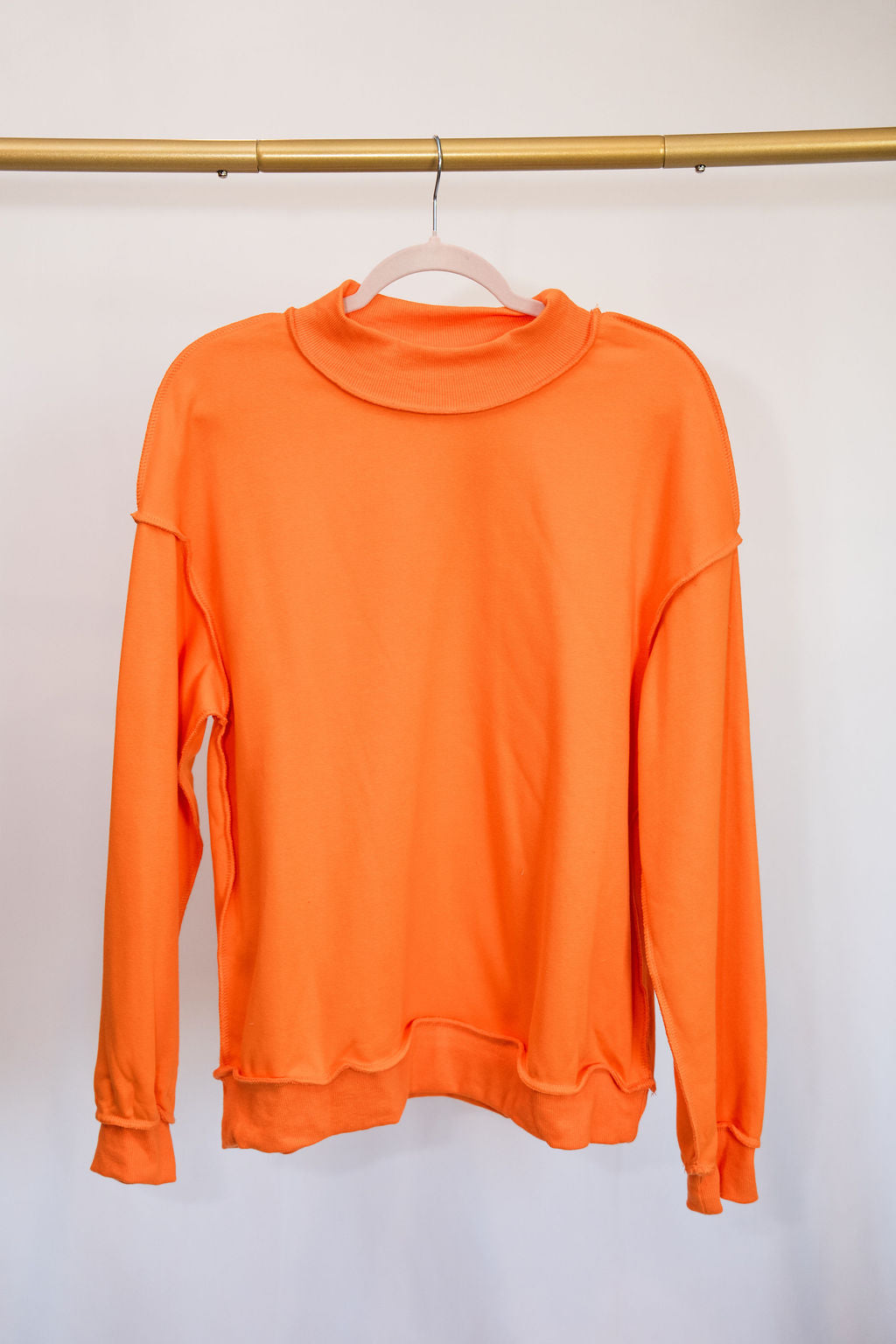 Oversize Reversible Mock Neck- Orange