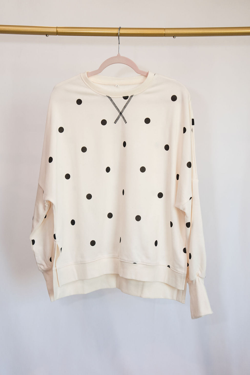 French Chic Polka Dot Casual Cozy Sweatshirt