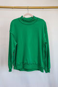 Oversize Reversible Mock Neck- Green