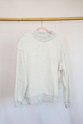Oversize Reversible Mock Neck- Light Gray