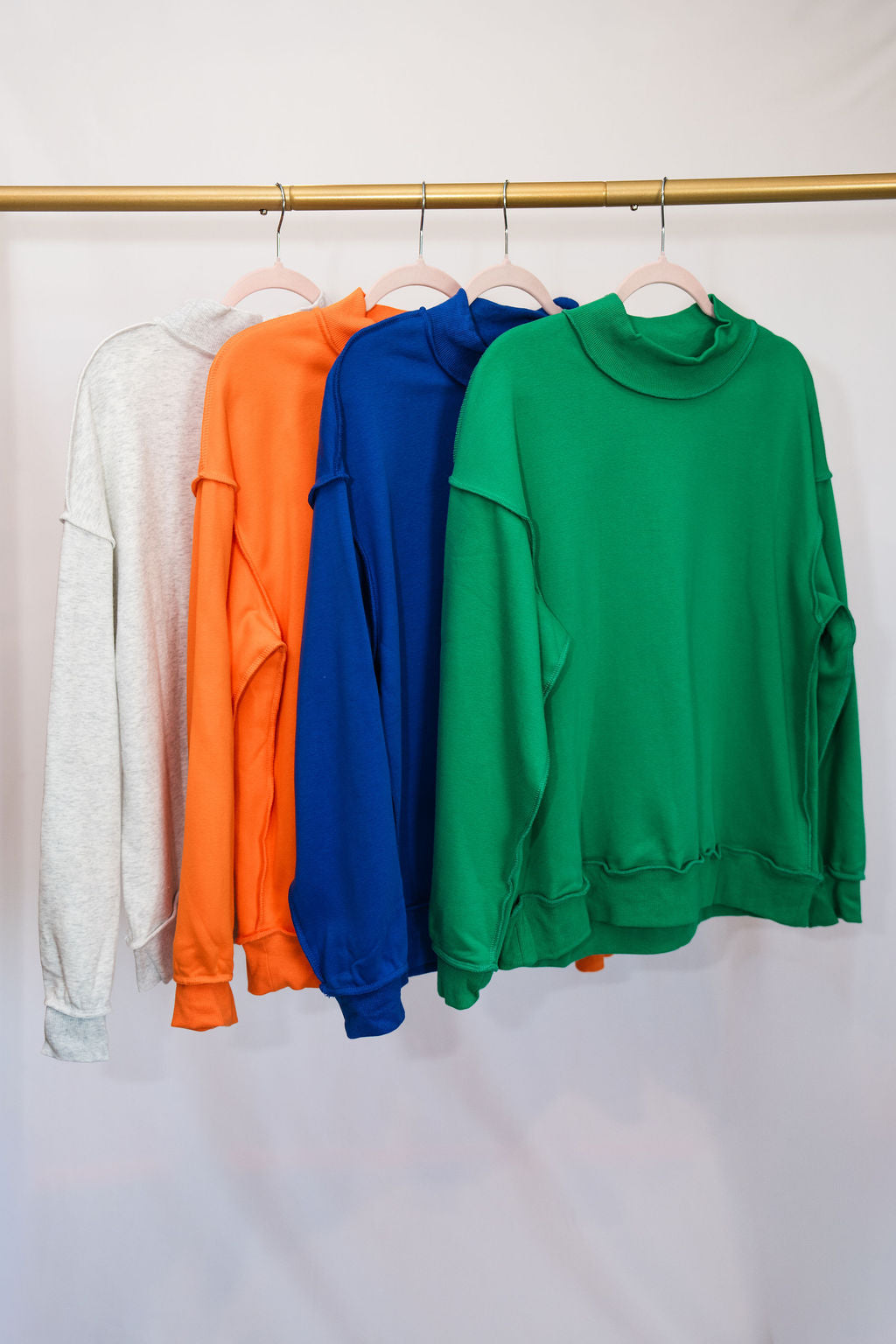 Oversize Reversible Mock Neck- Green