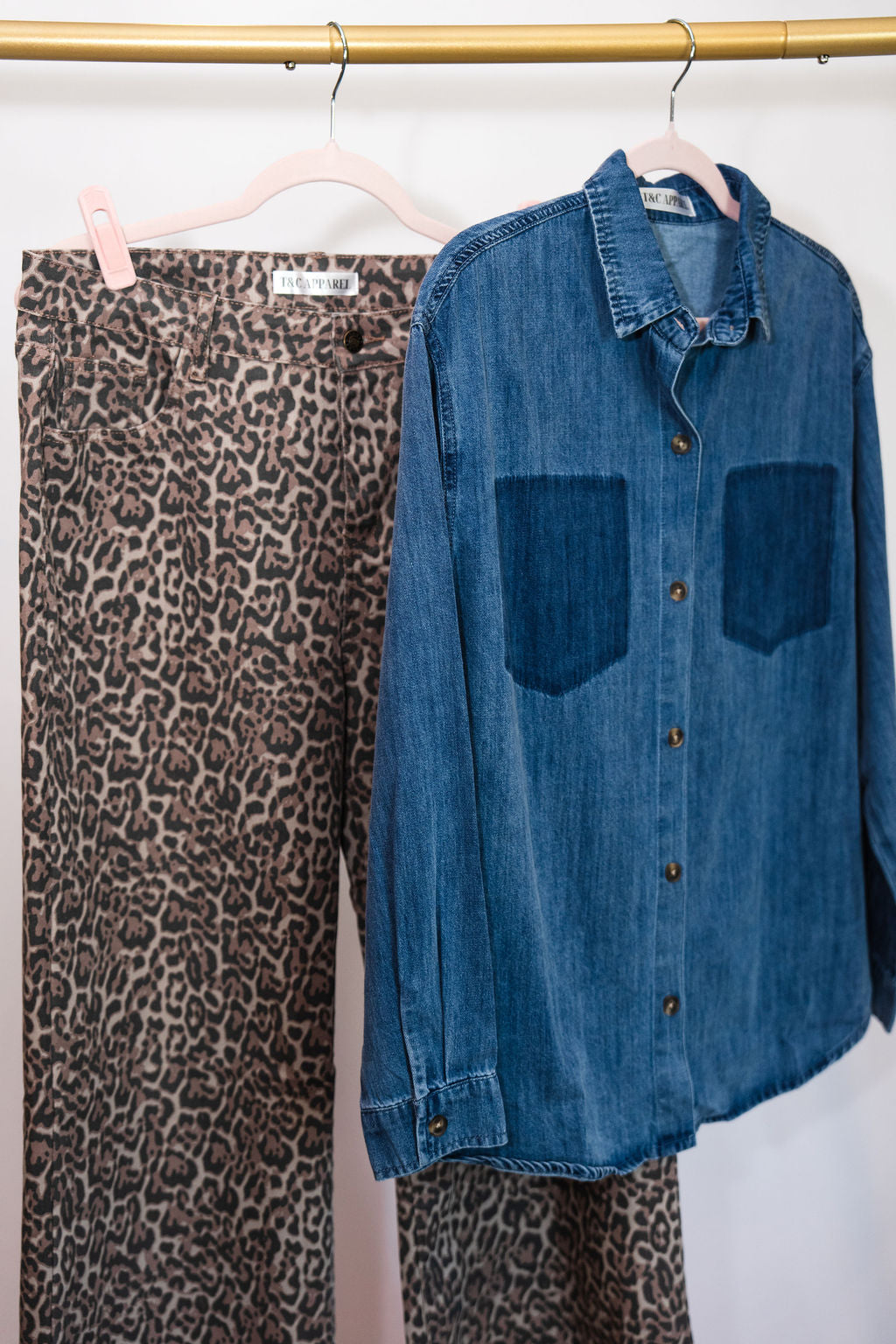 Leopard Frayed High Waist Jeans
