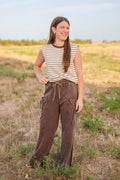 Dark Brown Mineral Wash Cargo Pants